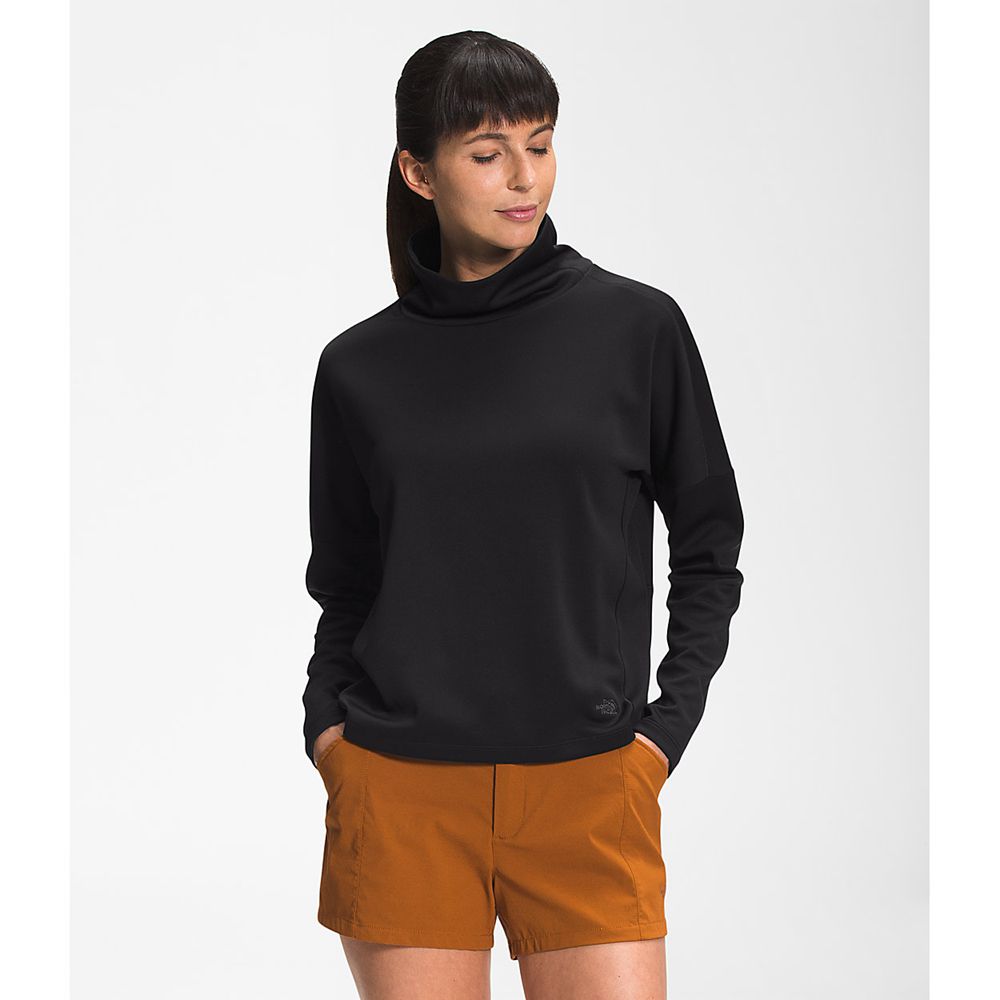 The North Face Long Sleeve Womens Australia - The North Face Ea Basin Funnel Neck Black (ZMV-428016)